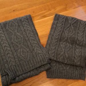 Two gray scarves